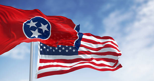 istock Tennessee state flag waving on a clear day. 2248572070