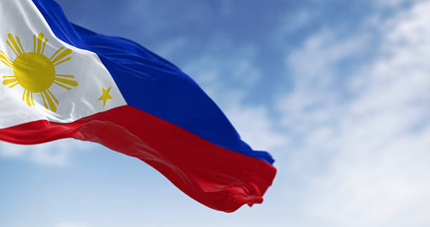 istock Philippines national flag waving on a clear day 2248572080