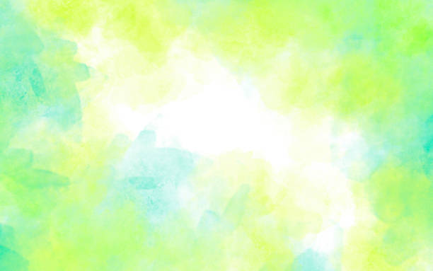 istock Abstract Watercolor Background Painting in Pastel Teal and Chartreuse - Copy Space 2248574079