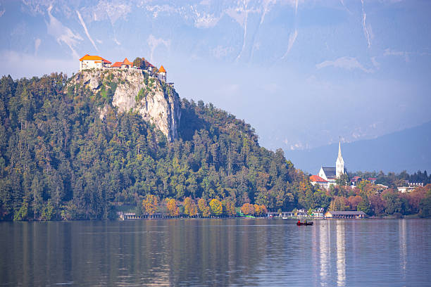 Lake Bled Slovenia 10 October 2015 -Castle on the hill Lake Bled Slovenia Balkans Europe