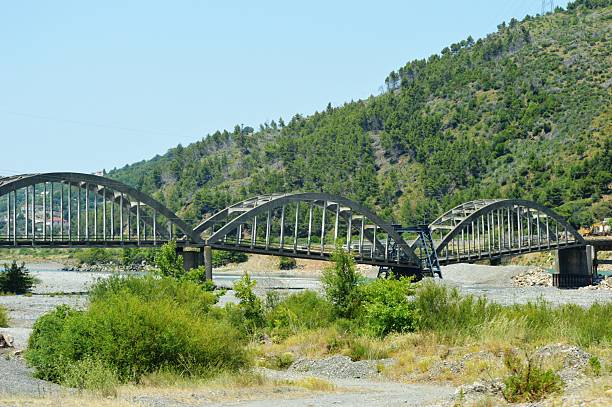istock one pillar on the metal bridge is broken 2248585584