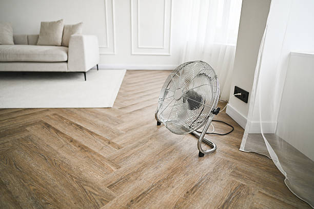 istock Floor fan cooling modern minimalist living room interior 2248586081