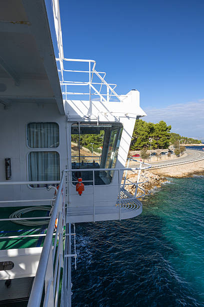 istock Calm Sea View From A Boat Deck Over A Tranquil Coastal Landscape 2248586343