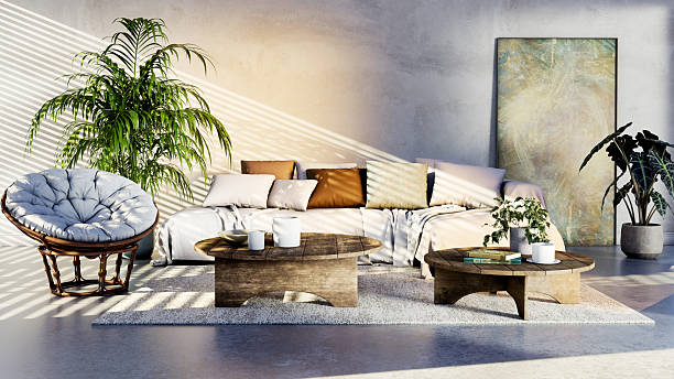 istock Large luxury modern bright interiors Living room mockup illustration 3D rendering image 2248597168