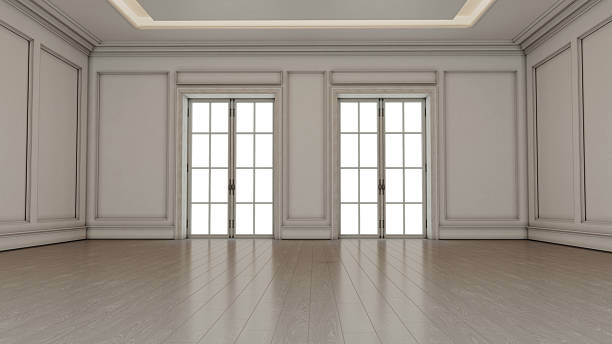 istock Large luxury modern bright interiors Living room mockup illustration 3D rendering image 2248597380