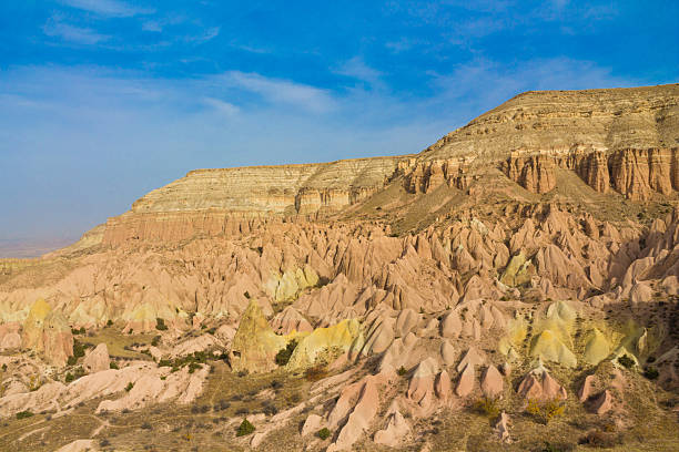 istock Cappadocia rock formations in Turkey under clear daylight, showing tall sandstone chimneys, textured cliffs, natural erosion shapes 2248597957