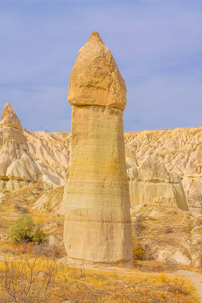 istock Cappadocia rock formations in Turkey under clear daylight, showing tall sandstone chimneys, textured cliffs, natural erosion shapes 2248600698