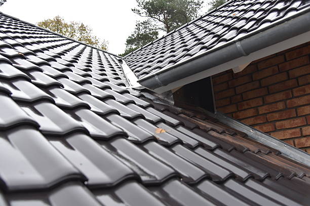 istock A roof with wet tiles during rain. 2248602559