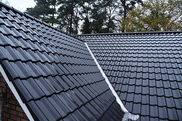 istock A roof with wet tiles during rain. 2248602801