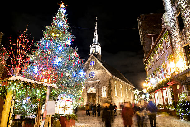 istock Petit-Champlain at Lower Old Town at night on christmas event 2248626545