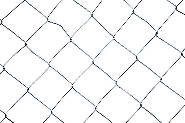 istock Metal wire fence pattern on white background 2248627545