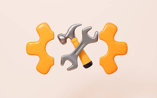 istock Cartoon pliers, screwdriver, spanner, hacksaw and so on repair tool, 3d rendering. 2248637871