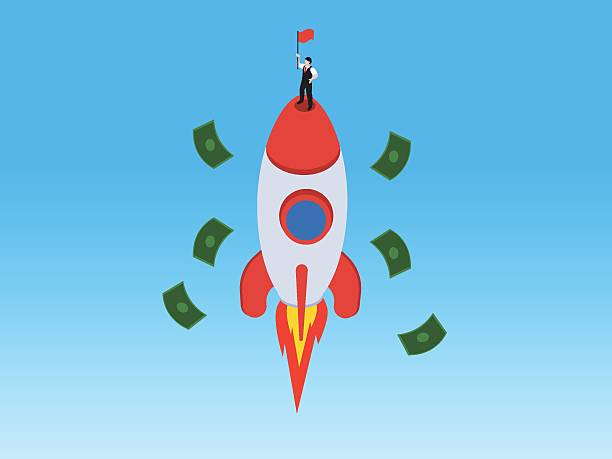 istock Businessman Riding Rocket to Success and Financial Growth 3d isometric vector illustration 2248638497