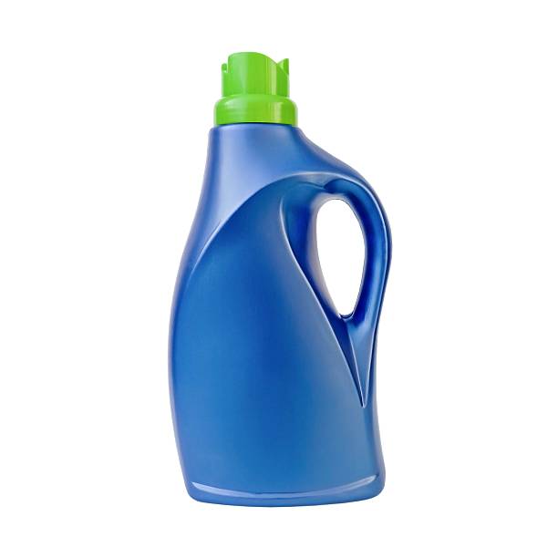 istock Plastic blue bottle with handle, detergent, washing gel, filled with blue detergent. 2248640903