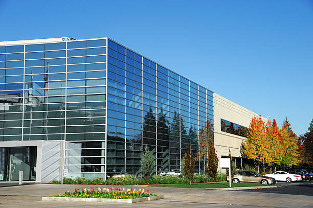istock modern company building exterior with blue glass 2248659338
