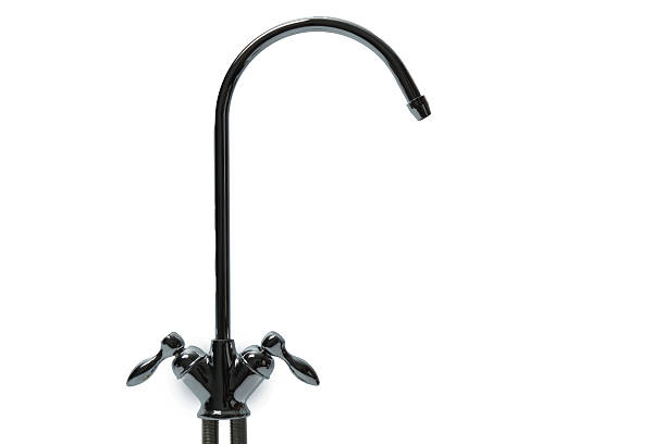 water tap with hose isolated on white background