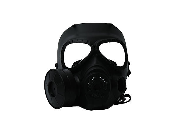 istock black gas mask on a white background. 2248660099