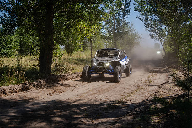 istock Cool view on UTV, 4x4 off-road vehicle in summer. Amateur competitions 2248663970