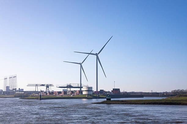 Early morning on the River Waal in the Netherlands