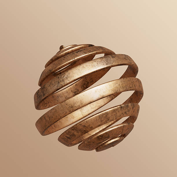 Rustic Bronze Metallic Christmas Tree Ornament. 3D Rendering. 3D Rendering.