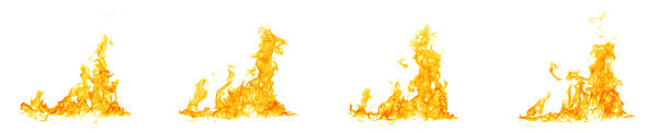 istock Realistic orange fire flames isolated on white background, showing dynamic burning motion and heat energy, ideal for graphic design, advertising, visual effects, and emergency safety concepts. 2248677274