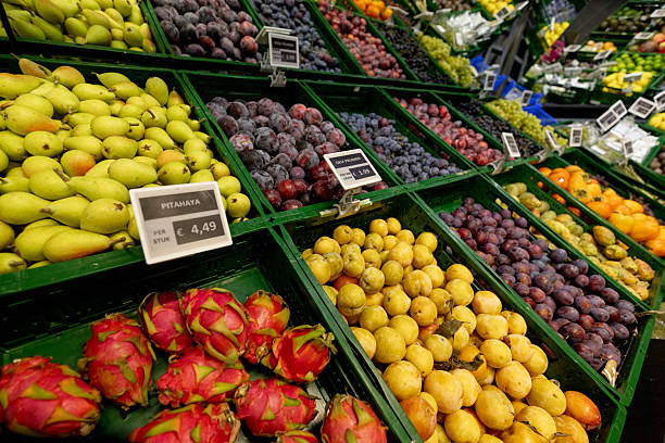 Product choice inside an empty grocery store supermarket