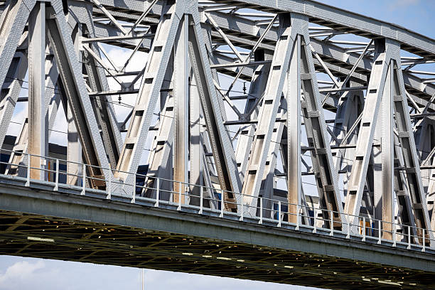 Railway bridge over the Waal River near Zaltbommel, Netherlands