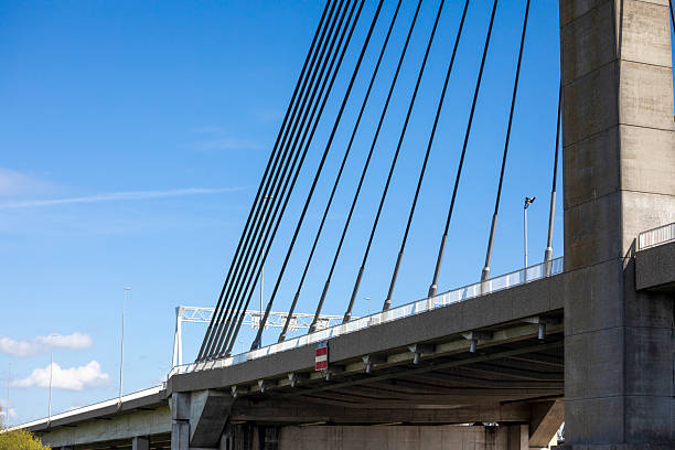The Martinus Nijhoff Bridge is a cable-stayed bridge for the A2 motorway over the Waal River near Zaltbommel, Netherlands