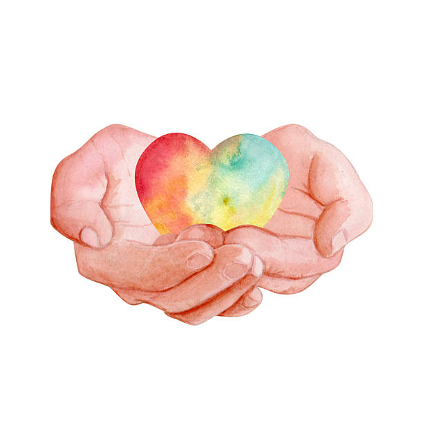 istock Gentle watercolor hands cupped together. Elegant hand-painted clip art isolated on white, ideal for charity designs, wellness branding, logo, cards and inspirational projects. Care, support, and giving 2248683692