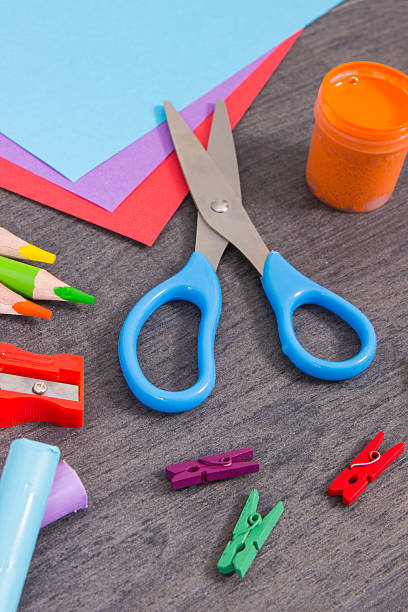 istock Stationery accessories for learning at school or preschool. Development of creativity, coordination and kids motor skills 2248683862