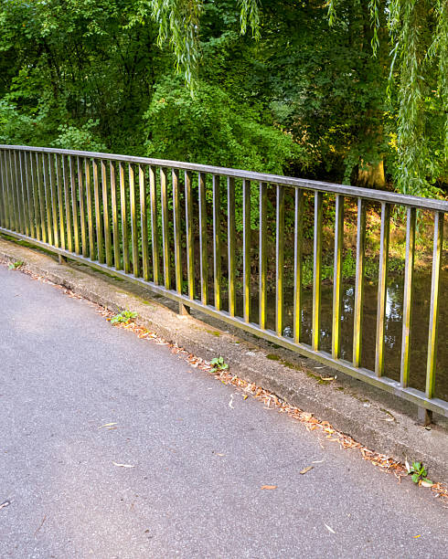 istock Metal railing overlooking serene river in lush park 2248685170
