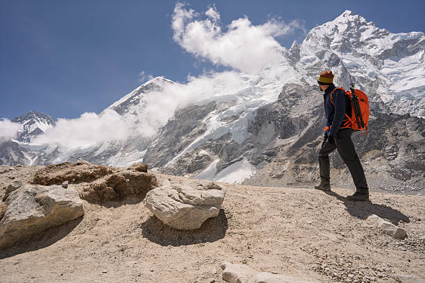 istock Hiker admiring Mount Nuptse peak on Everest Base Camp trek, Nepal 2248692074