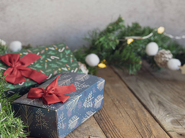 istock Christmas background with gifts and lights. Copy space 2248700267