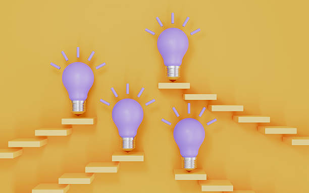istock Light bulb with up arrows, Creative innovation and strategy analysis 3d illustration 2248704264