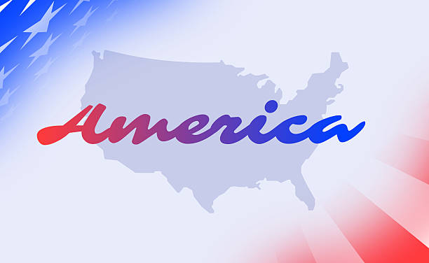 история о звёздно-полосатой карты америка сша - звёздно полосатый флаг stock illustrations