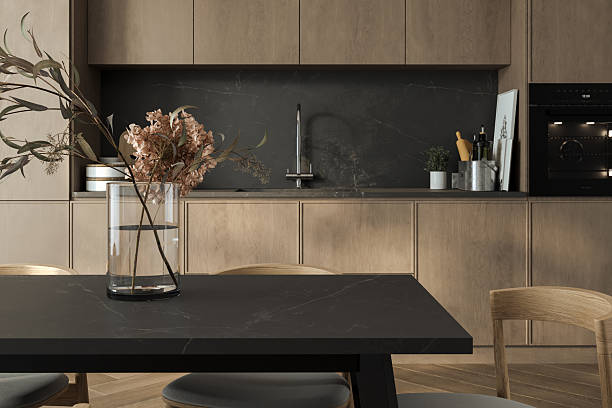 istock Close up of dinning table in kitchen, empty room. 2248706738