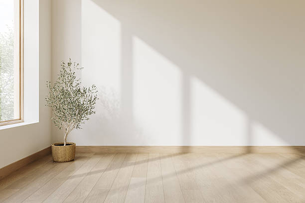 istock Modern minimal interior living room with white wall and wooden floor .3d rendering 2248706755