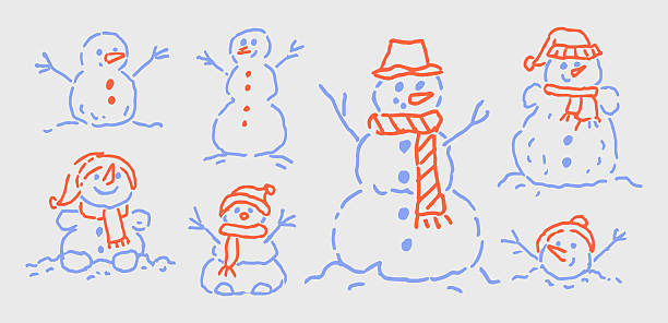istock Christmas Doodle Snowman Illustration for poster, greeting card 2248707292