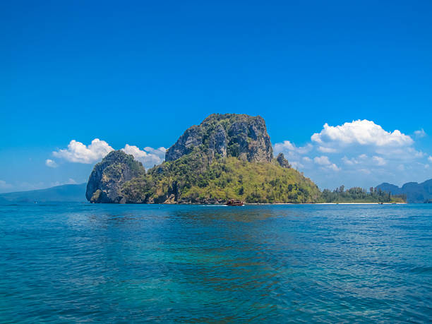istock Krabi seaside with tropical coastline, turquoise water, limestone cliffs, sandy beach, lush vegetation, vibrant seascape 2248709916