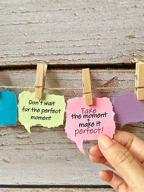 istock Motivational perfection quote on colorful notes 2248710715