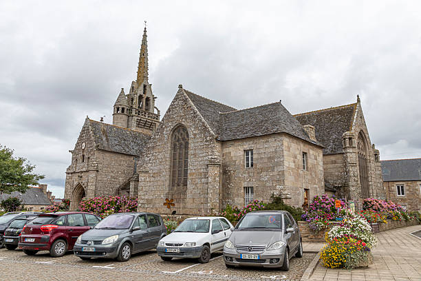 Ploumilliau (Plouilio), France. The Eglise Saint-Milliau (St Miliau Church), a Roman Catholic Gothic temple in this small town of Brittany