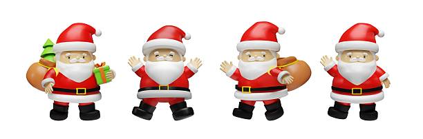 istock Set of four cute 3D Santa Claus 2248712608