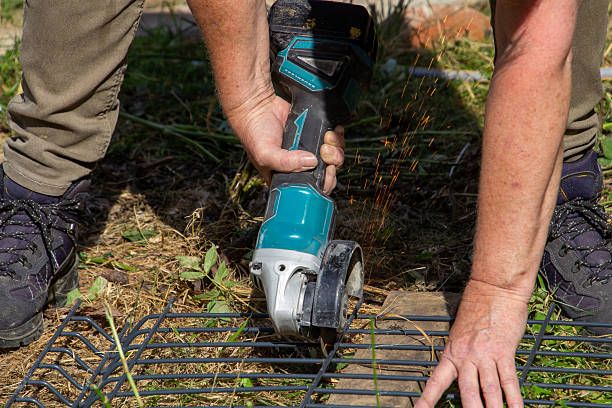 istock Grinding a fence with a grinding machine 2248721465