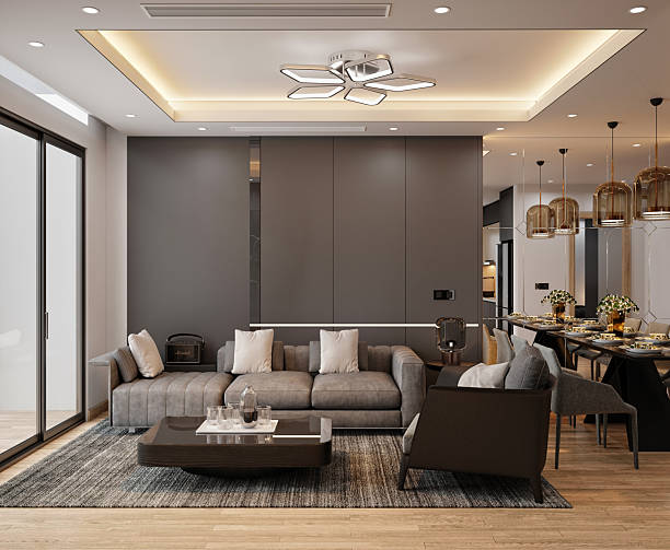 istock 3d render of living room and dining space 2248729924