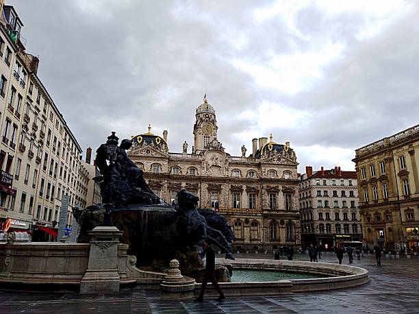 istock Dramatic Bartholdi Fountain with Lyon City Hall Backdrop 2248730213