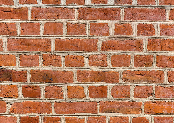 istock Wall or masonry made of red bricks or tiles with wide joints 2248735053