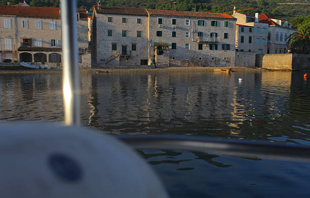 View from boat on Vis island, Adriatic Sea, Croatia