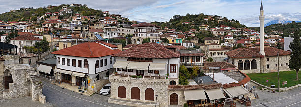 istock Panoramic view of Berat’s lower old town. 2248737437