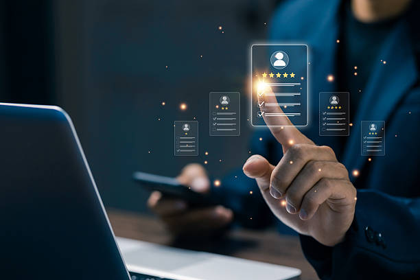istock A user selecting a top-rated digital profile with floating rating icons, representing recruitment ranking, HR analytics, performance evaluation, and modern talent selection systems. 2248739769