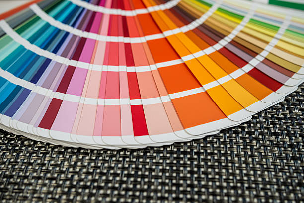 istock Color palette samples on woven black background for design and printing industry concepts 2248747693